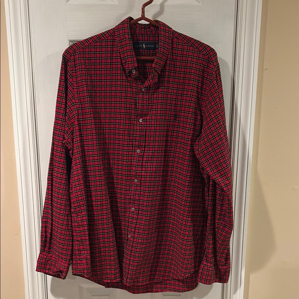 Ralph Lauren men’s plaid button down Shirt size XL/TG